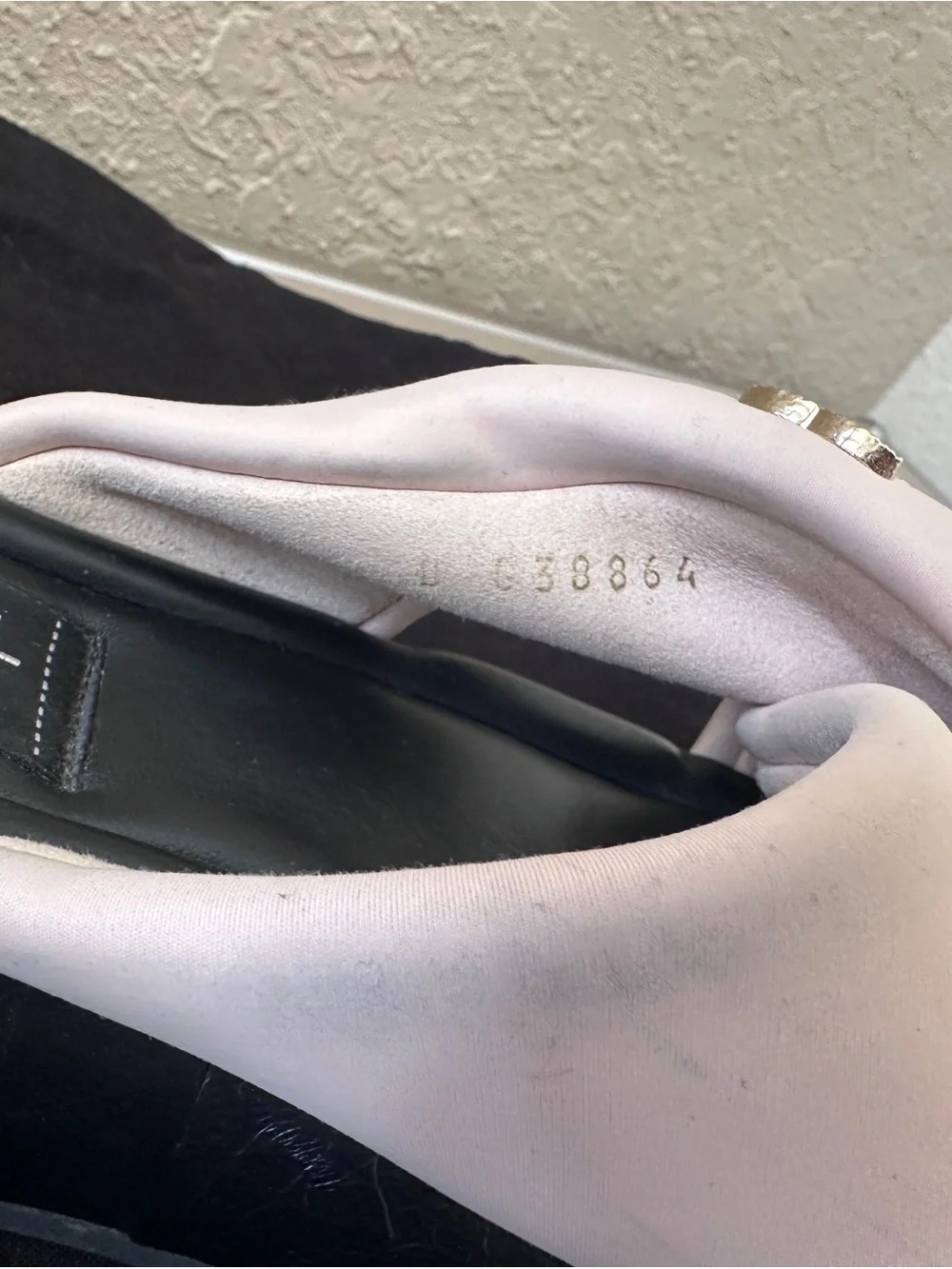 CHANEL Pink Crossband Slide Sandals with Gold CC
